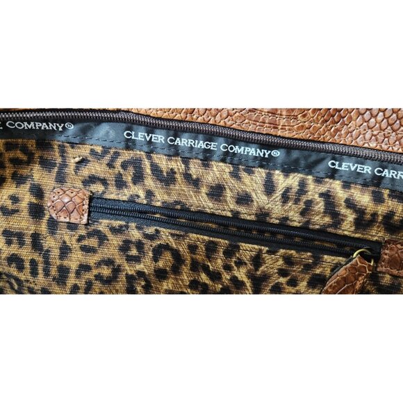 Rare Clever Carriage Company Embroidered lace & Croc Embossed Leather La… - Picture 10 of 15